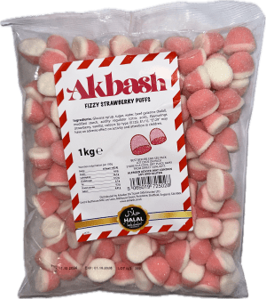 AKBASH Fizzy Strawberry Puffs 1KG