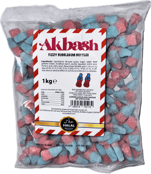 AKBASH Fizzy Bubblegum Bottles 1KG