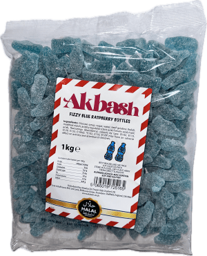 AKBASH Fizzy Blue Raspberry Bottles 1KG
