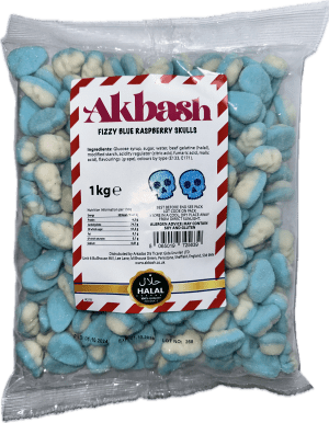 AKBASH Fizzy Blue Raspberry Skulls 1KG